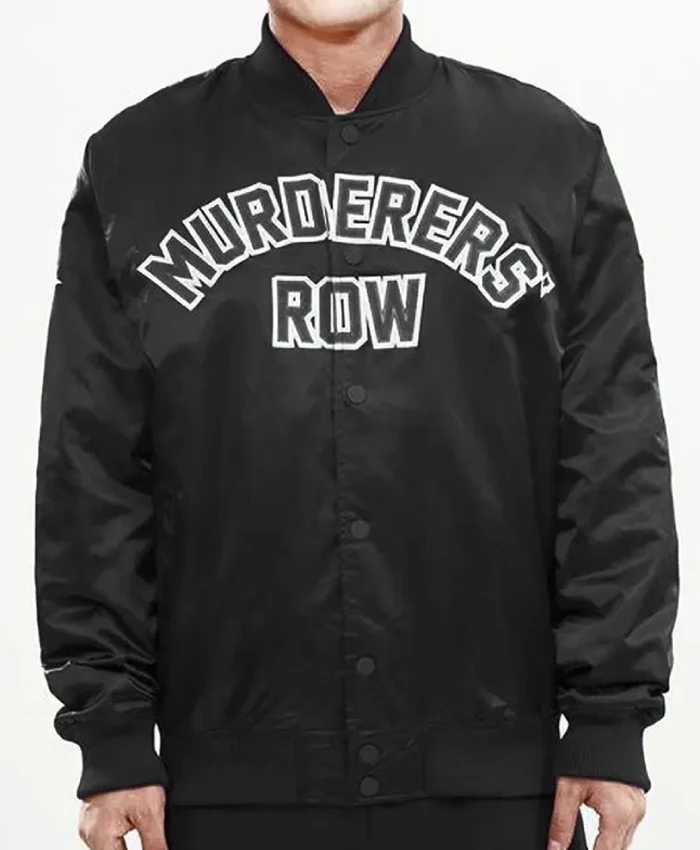 Murderers Row New York Yankees Satin Black Jacket
