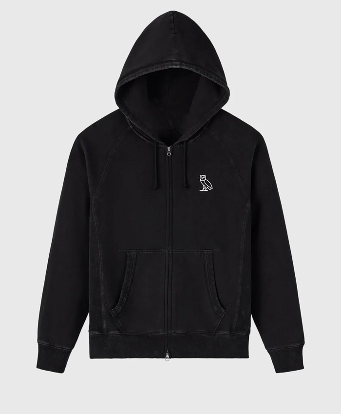 Muskoka Raglan Full-Zip Black Hoodie