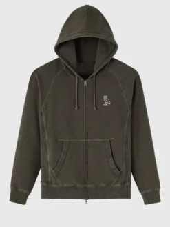 Muskoka Raglan Full-Zip Olive Hoodie