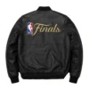 NBA Finals Black Leather Jacket