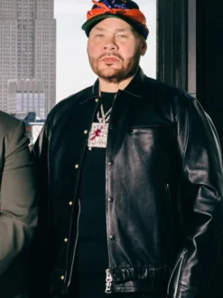 NBA Finals Fat Joe Game 3 Black Leather Jacket