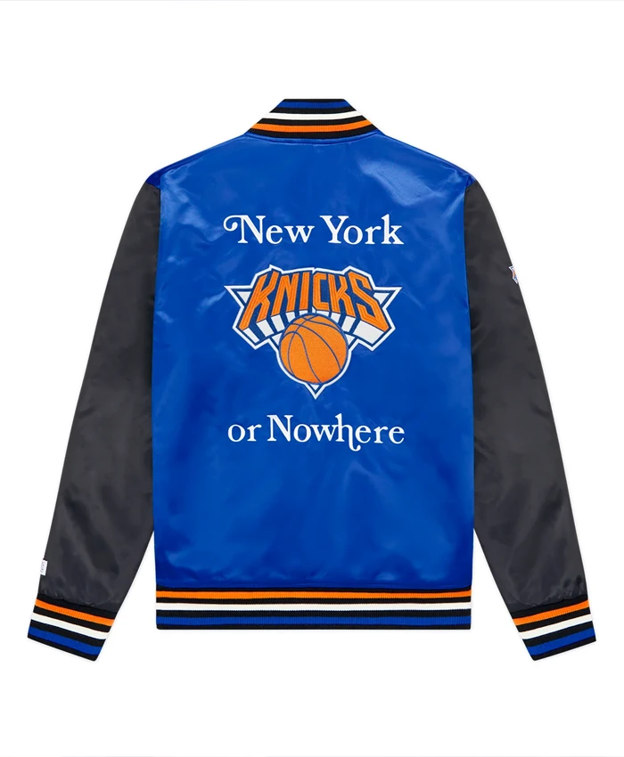Jeremy Lin Jacket | Knicks Give And Go Satin Varsity Jacket