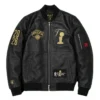 NBA Finals Knicks Black Leather Jacket
