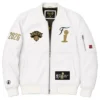 NBA Finals Knicks White Leather Jacket