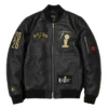 NBA Finals Spurs Black Leather Jacket