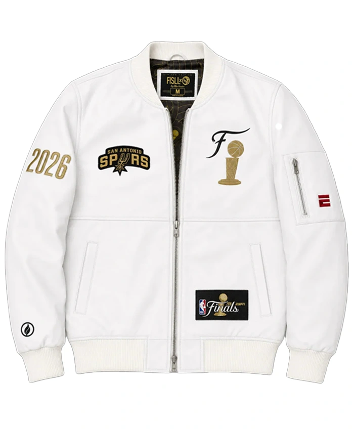 NBA Finals Jacket | NBA Finals White Leather Jacket