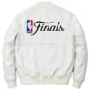 NBA Finals White Leather Jacket