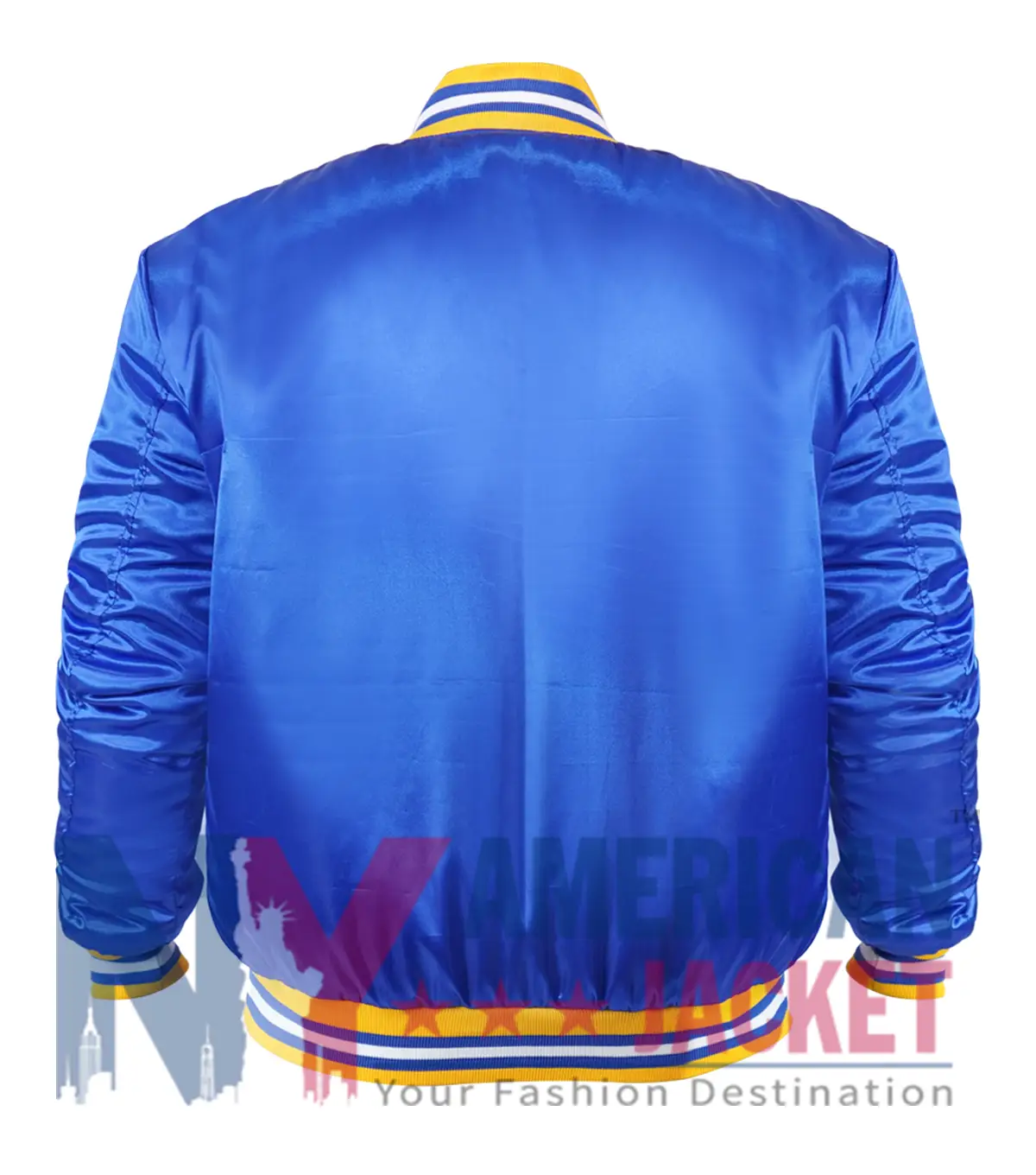 NBA Golden State Warriors 90s Royal Satin Jacket
