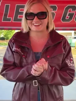 NHL Carolina Hurricanes Mary Raclawski Playoff Leather Jacket