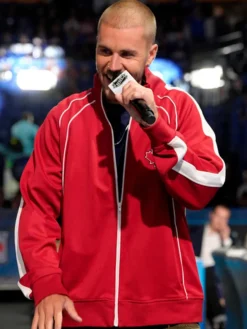 NHL Draft Justin Bieber Maple Leafs Red Jacket