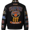 NY Knicks 2026 NBA Champions Black Wool & Leather Jacket