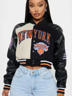 NY Knicks Black Bomber Jump Shot Jacket