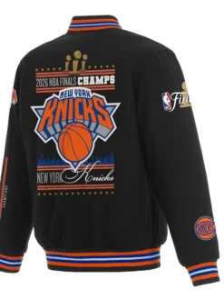 NY Knicks JH Design Black 2026 Champions Wool Jacket