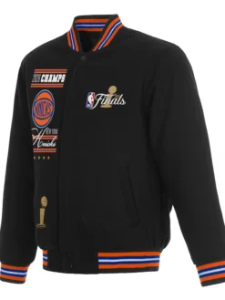 NY Knicks JH Design Black Champions 2026 Wool Jacket