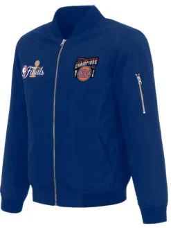 NY Knicks JH Design Blue Champions 2026 Zip Bomber Jacket