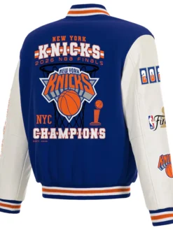 NY Knicks JH Design Blue-White 2026 Champions Wool Jacket