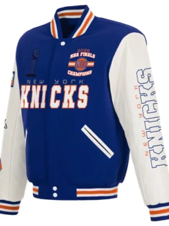 NY Knicks JH Design Blue-White Champions 2026 Wool Jacket