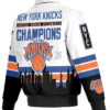 NY Knicks JH Design NBA Champions White Leather Jacket