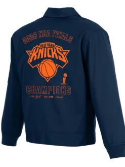 NY Knicks JH Design Navy 2026 Champions Cotton Twill Jacket