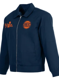NY Knicks JH Design Navy Champions 2026 Cotton Twill Jacket