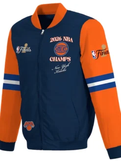 NY Knicks JH Design Navy-Orange Champions 2026 Zip Jacket
