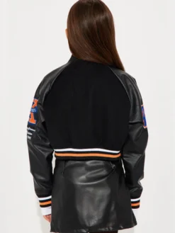 NY Knicks Jump Shot Black Bomber Jacket