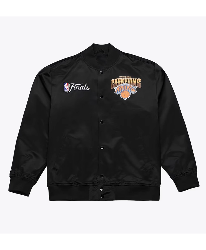 NY Knicks Mitchell & Ness Champions 2026 Black Satin Jacket