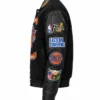 Jeff Hamilton inspired NY Knicks black wool leather jacket