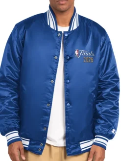 NY Knicks Starter Blue NBA Champions 2026 Satin Varsity Jacket
