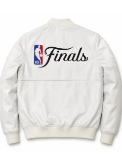 NY Knicks White 2026 Champions Full-Zip Leather Jacket