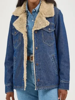 Natalie Alyn Lind Dutton Ranch 2026 Denim Sherpa Jacket