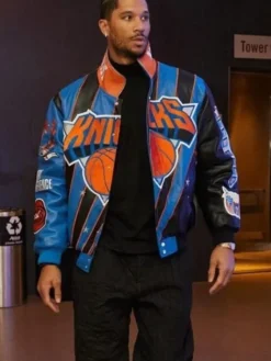 New York Knicks Bomber Leather Jacket