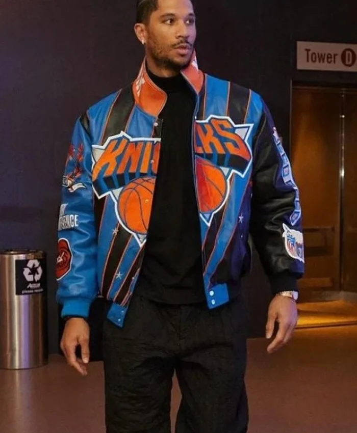 New York Knicks Bomber Leather Jacket