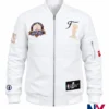 New York Knicks FISLL White Leather 2026 Champions NBA Finals Team Full-Zip Jacket front view