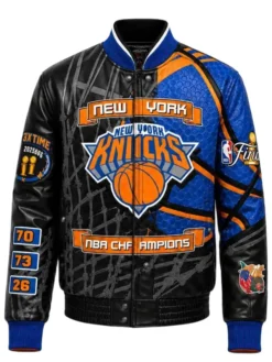 New York Knicks NBA Champions 2026 Vegan Leather Jacket