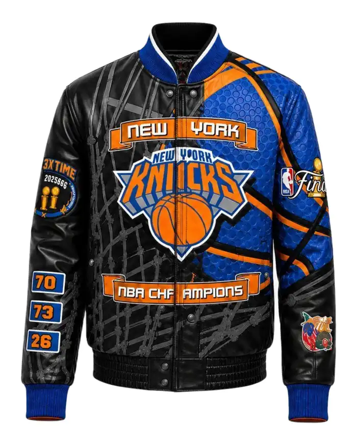 New York Knicks NBA Champions 2026 Vegan Leather Jacket