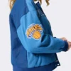 New York Knicks Terez Blue Denim Bomber Jacket Side