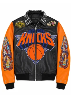 New York Knicks x Who Decides War Leather Jacket