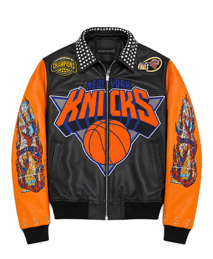 New York Knicks x Who Decides War Leather Jacket