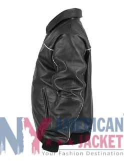Nike x Supreme Black Leather Varsity Jacket
