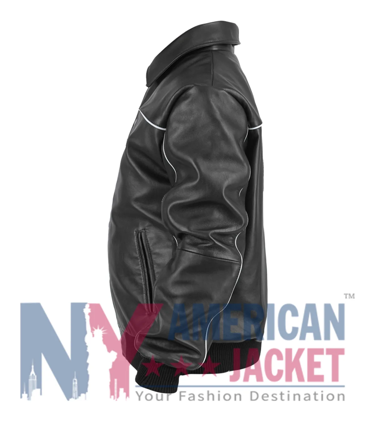 Nike x Supreme Black Leather Varsity Jacket | Nike x Supreme