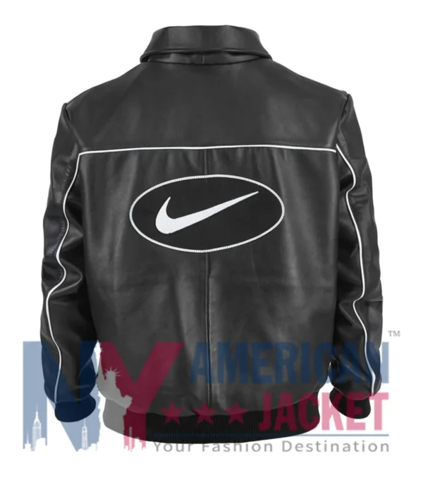Nike x Supreme Black Leather Varsity Jacket | Nike x Supreme