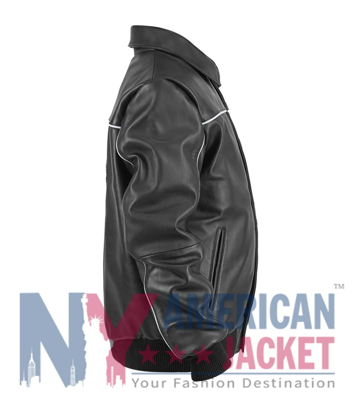 Nike x Supreme Black Leather Varsity Jacket | Nike x Supreme