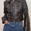 Off Campus S01 Mika Abdalla Snake Print Leather Jacket Front
