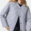 PUFFTECH Collarless Quilted Jacket Front