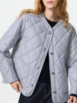 PUFFTECH Collarless Quilted Jacket Front