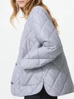 PUFFTECH Collarless Quilted Jacket Side
