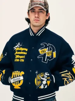 Palace Wolfgang Black Varsity Jacket Front