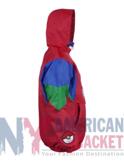 Pokémon Hoenn Region Starter Red Jacket featuring half zipper closure and elastic cuffs