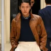 Polo Ralph Lauren SS27 Brown Croc Leather Jacket